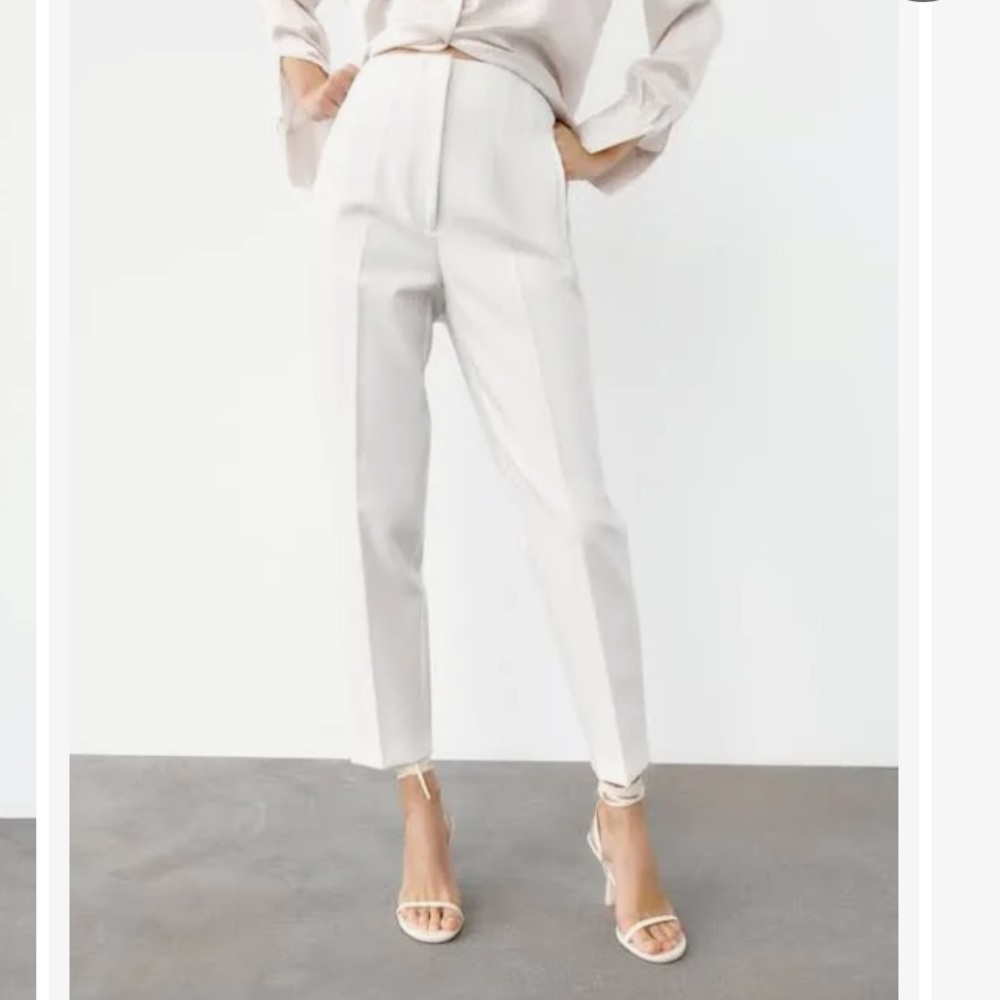 Zara white High waisted pants